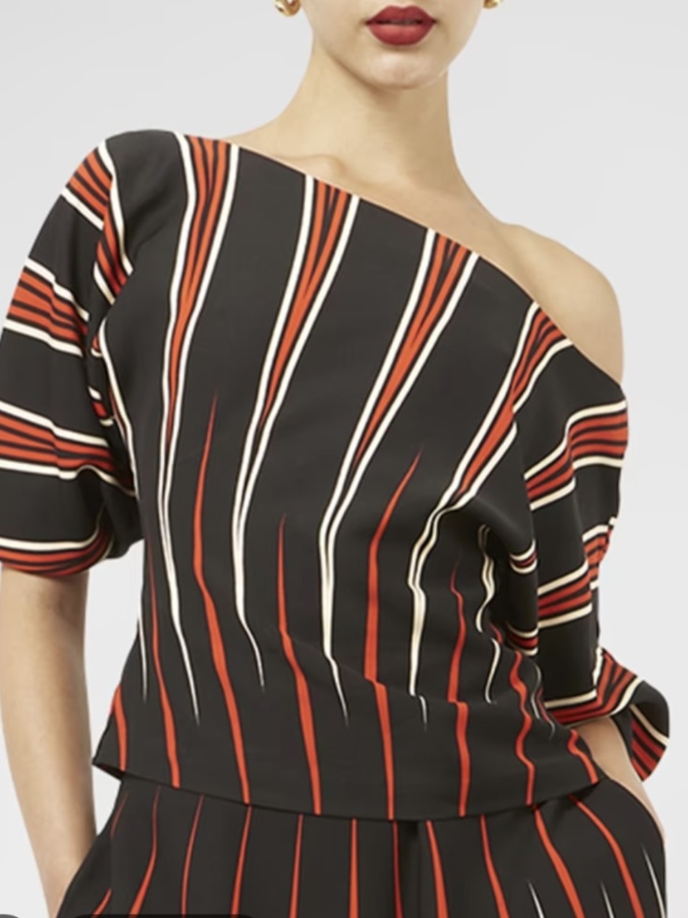 Equipment Veda Geometric-Print Off-Shoulder Blouse